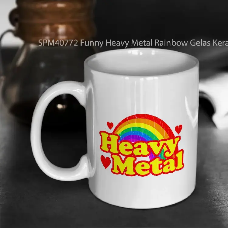 SPM40772 Funny Heavy Metal Rainbow Gelas Keramik Supermug