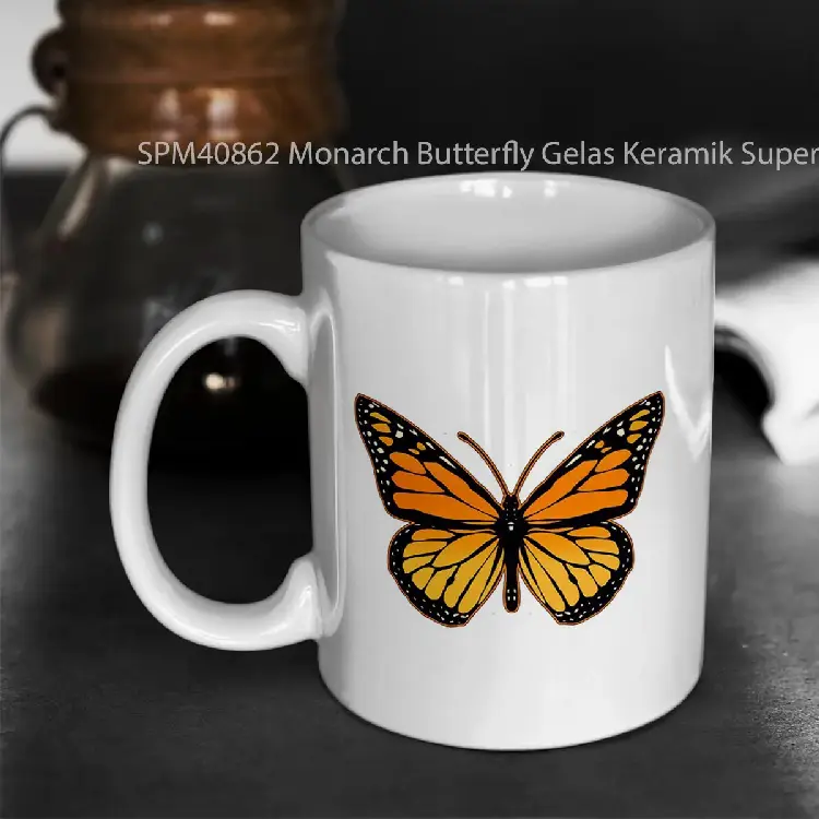 SPM40862 Monarch Butterfly Gelas Keramik Supermug