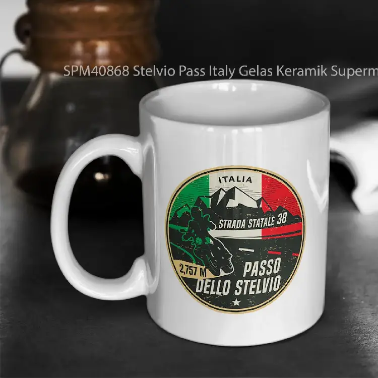 SPM40868 Stelvio Pass Italy Gelas Keramik Supermug