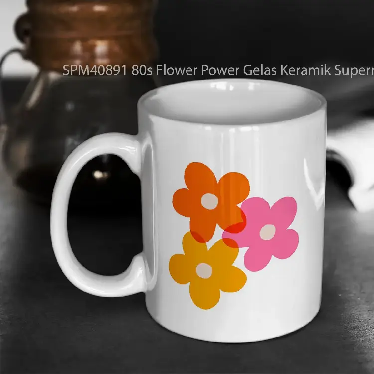 SPM40891 80s Flower Power Gelas Keramik Supermug