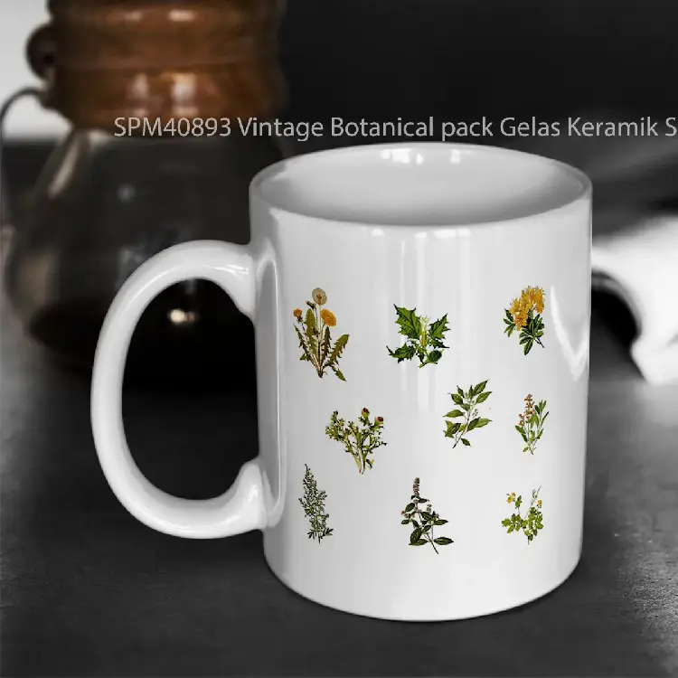 SPM40893 Vintage Botanical pack Gelas Keramik Supermug