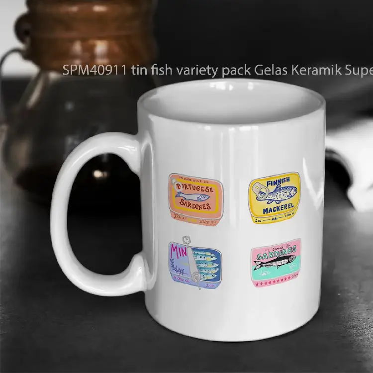 SPM40911 tin fish variety pack Gelas Keramik Supermug