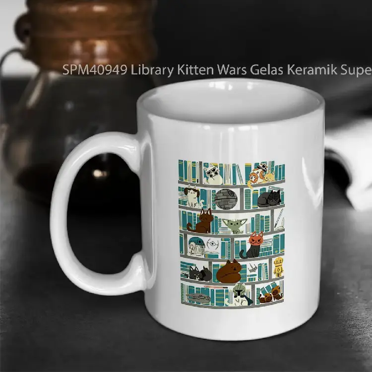 SPM40949 Library Kitten Wars Gelas Keramik Supermug