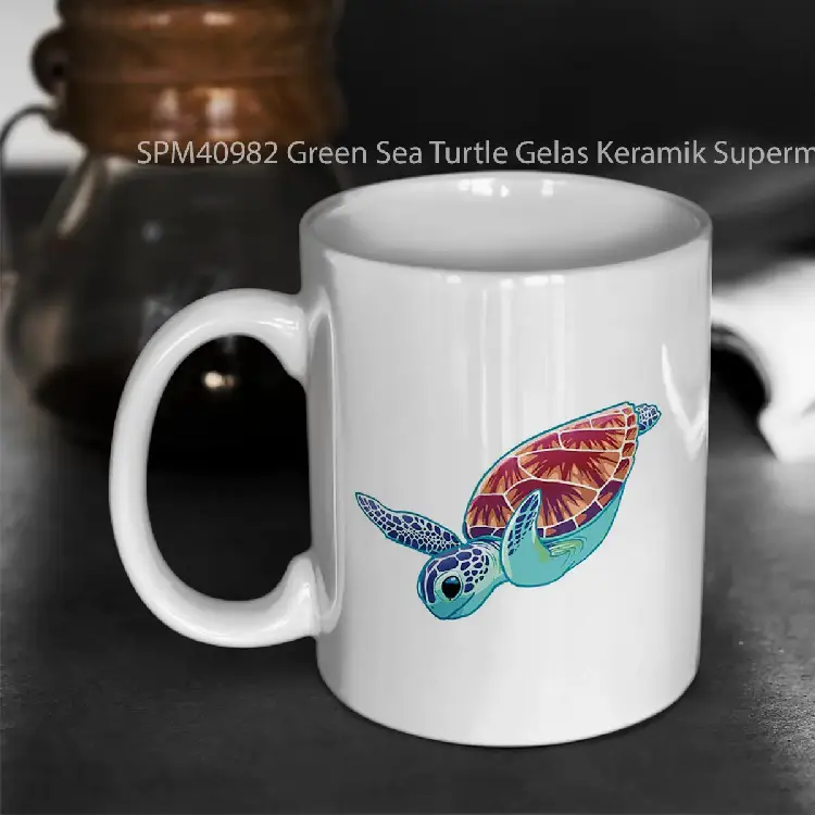 SPM40982 Green Sea Turtle Gelas Keramik Supermug