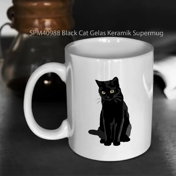 SPM40988 Black Cat Gelas Keramik Supermug