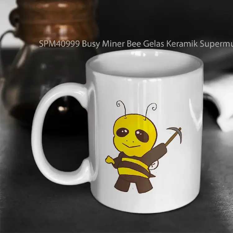 SPM40999 Busy Miner Bee Gelas Keramik Supermug