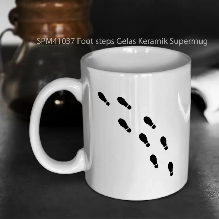 SPM41037 Foot steps Gelas Keramik Supermug