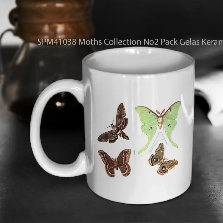SPM41038 Moths Collection No2 Pack Gelas Keramik Supermug