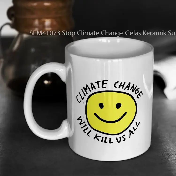 SPM41073 Stop Climate Change Gelas Keramik Supermug