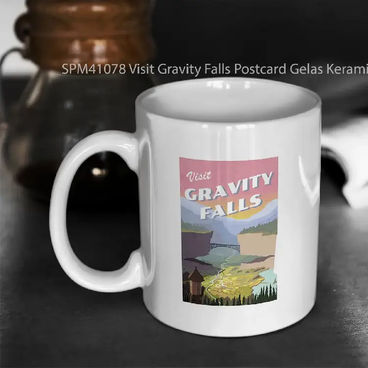 SPM41078 Visit Gravity Falls Postcard Gelas Keramik Supermug