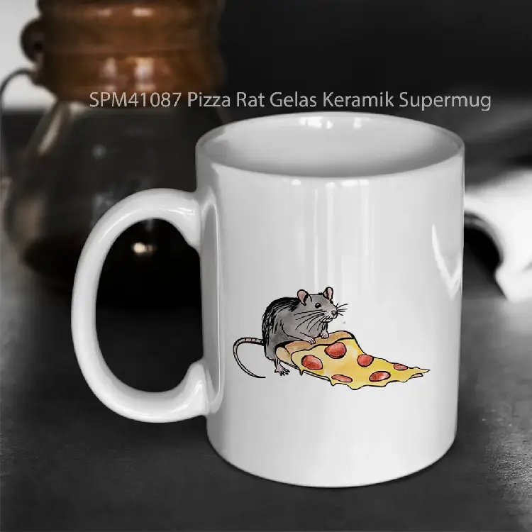SPM41087 Pizza Rat Gelas Keramik Supermug