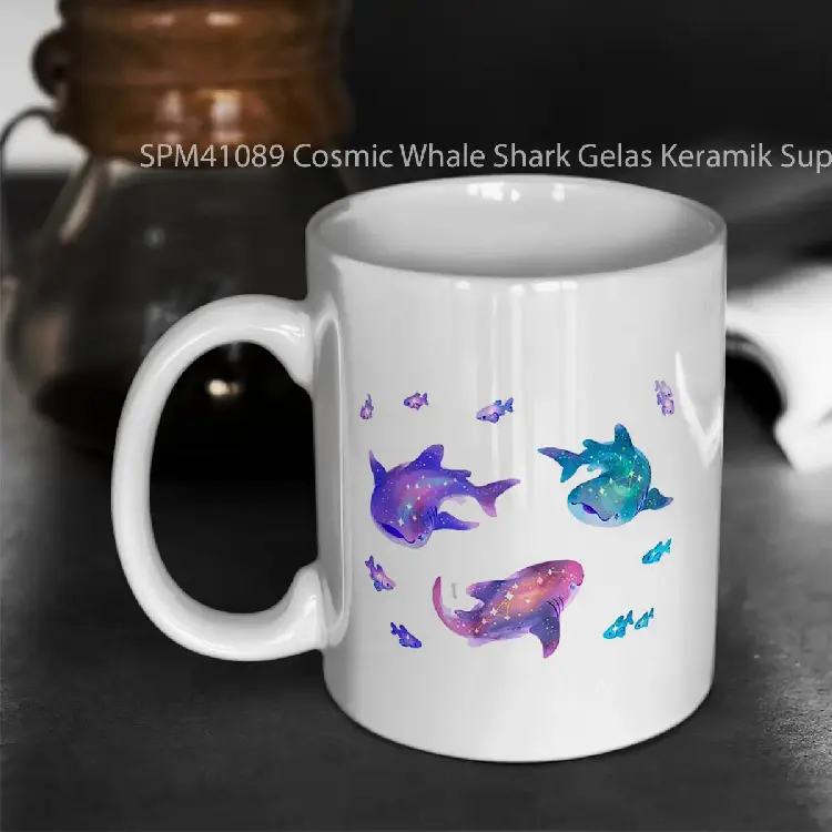 SPM41089 Cosmic Whale Shark Gelas Keramik Supermug