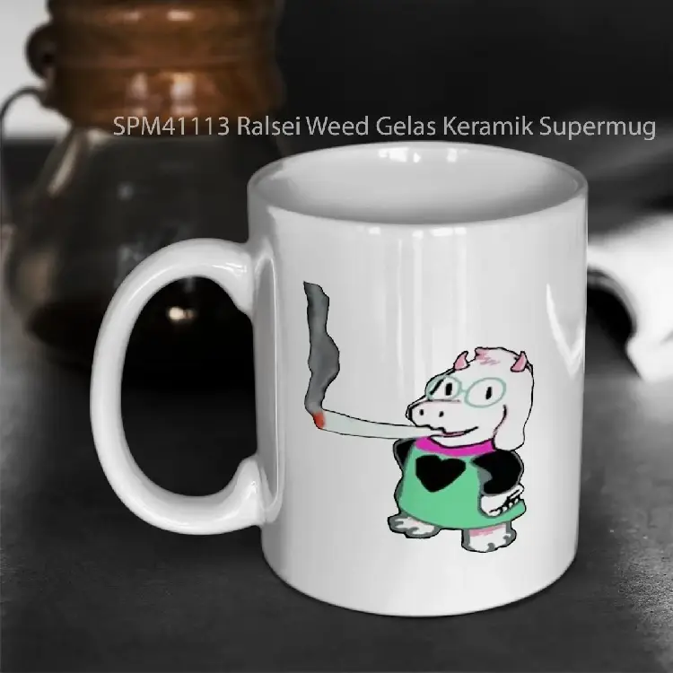 SPM41113 Ralsei Weed Gelas Keramik Supermug