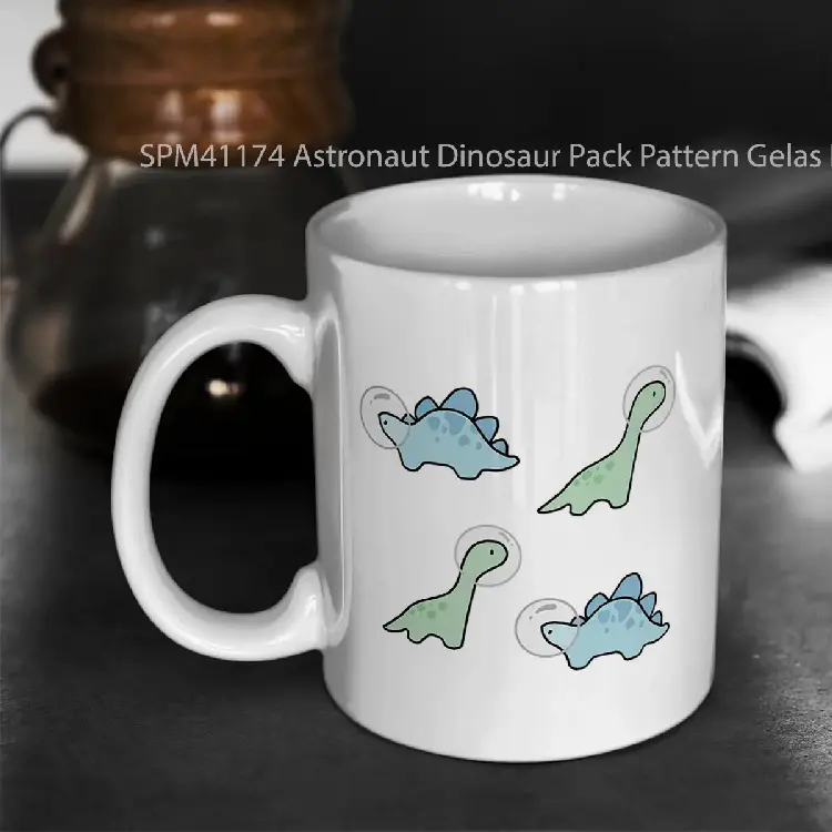 SPM41174 Astronaut Dinosaur Pack Pattern Gelas Keramik Supermug