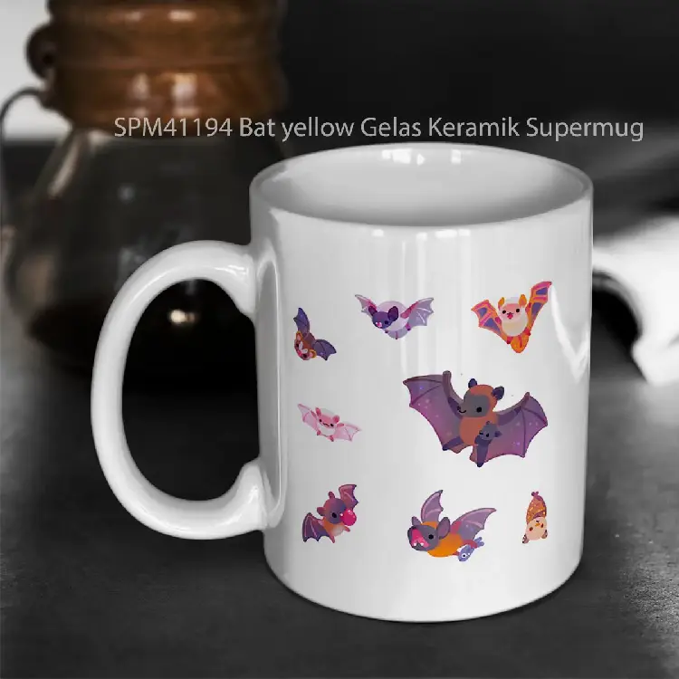 SPM41194 Bat yellow Gelas Keramik Supermug