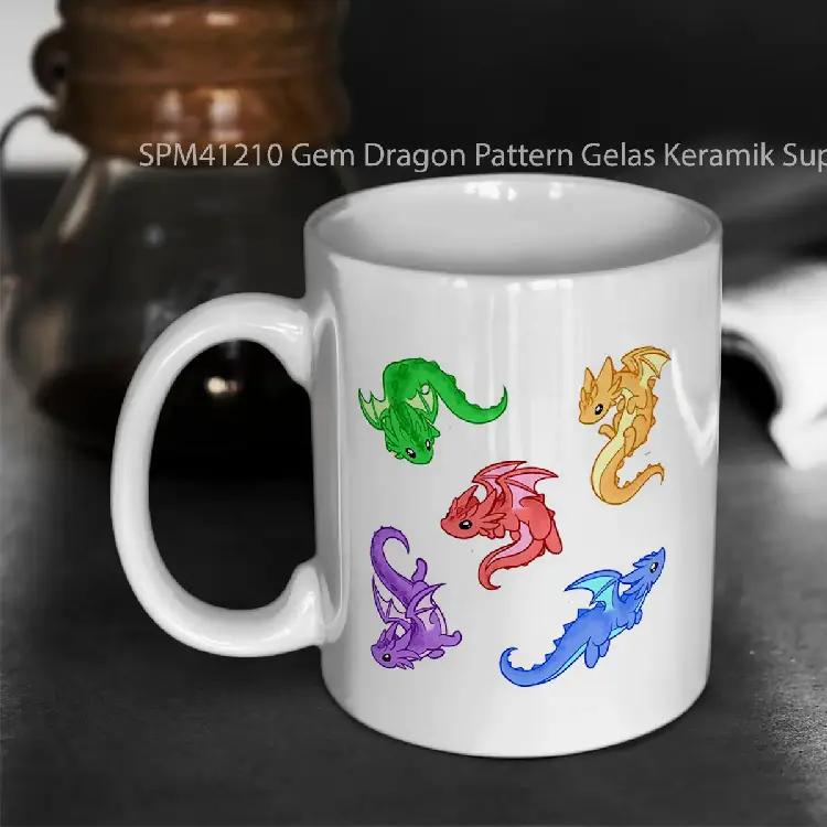 SPM41210 Gem Dragon Pattern Gelas Keramik Supermug