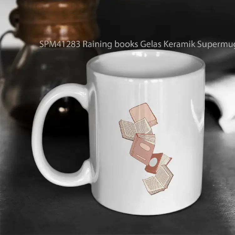 SPM41283 Raining books Gelas Keramik Supermug