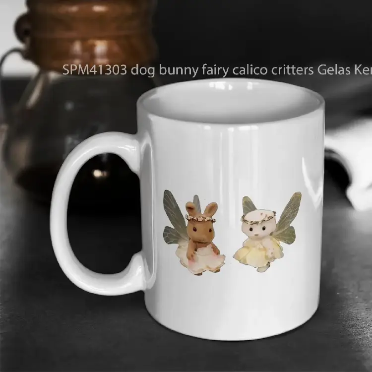 SPM41303 dog bunny fairy calico critters Gelas Keramik Supermug