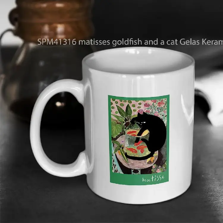 SPM41316 matisses goldfish and a cat Gelas Keramik Supermug