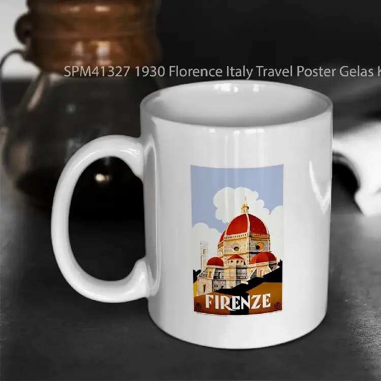 SPM41327 1930 Florence Italy Travel Poster Gelas Keramik Supermug