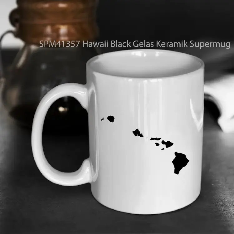 SPM41357 Hawaii Black Gelas Keramik Supermug