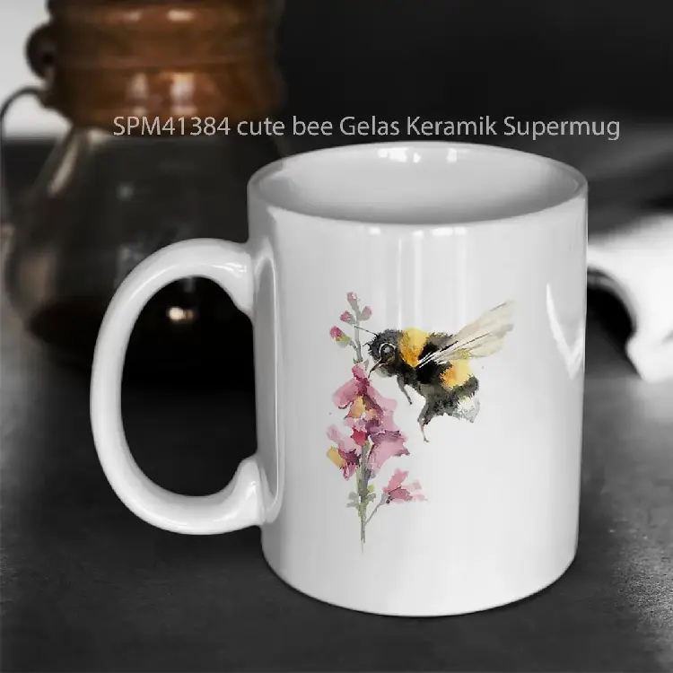 SPM41384 cute bee Gelas Keramik Supermug