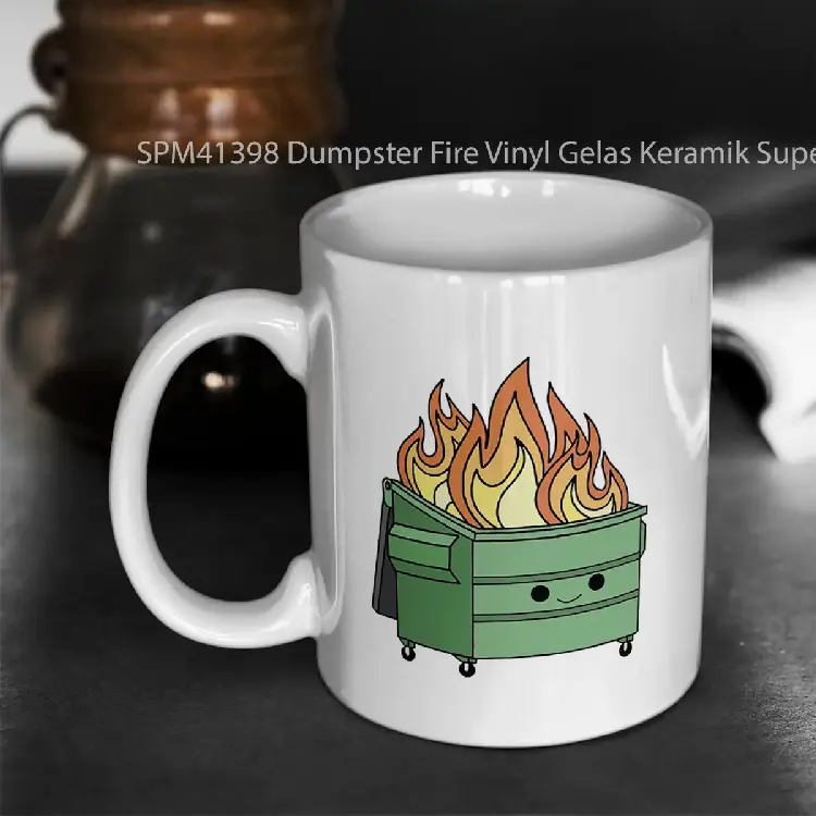 SPM41398 Dumpster Fire Vinyl Gelas Keramik Supermug