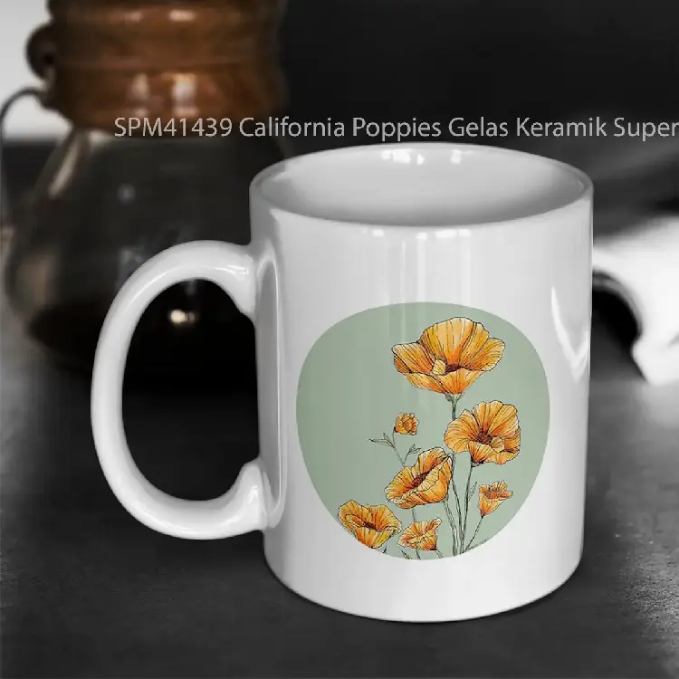 SPM41439 California Poppies Gelas Keramik Supermug