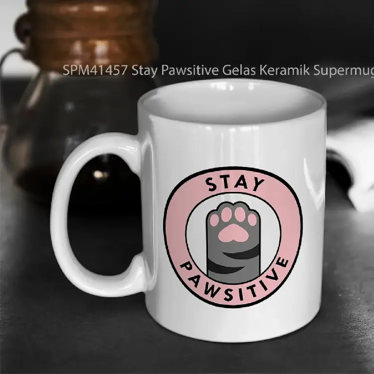 SPM41457 Stay Pawsitive Gelas Keramik Supermug