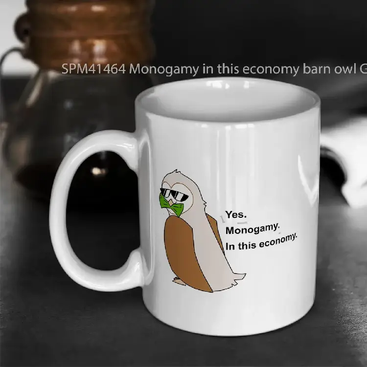 SPM41464 Monogamy in this economy barn owl Gelas Keramik Supermug