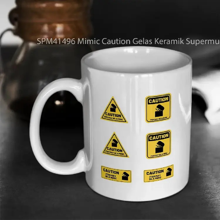 SPM41496 Mimic Caution Gelas Keramik Supermug