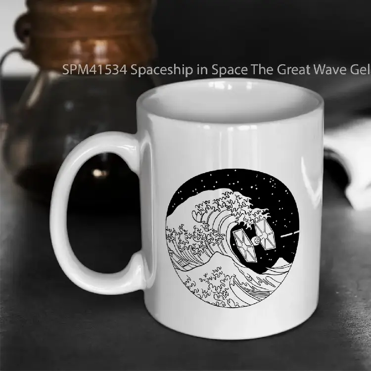 SPM41534 Spaceship in Space The Great Wave Gelas Keramik Supermug