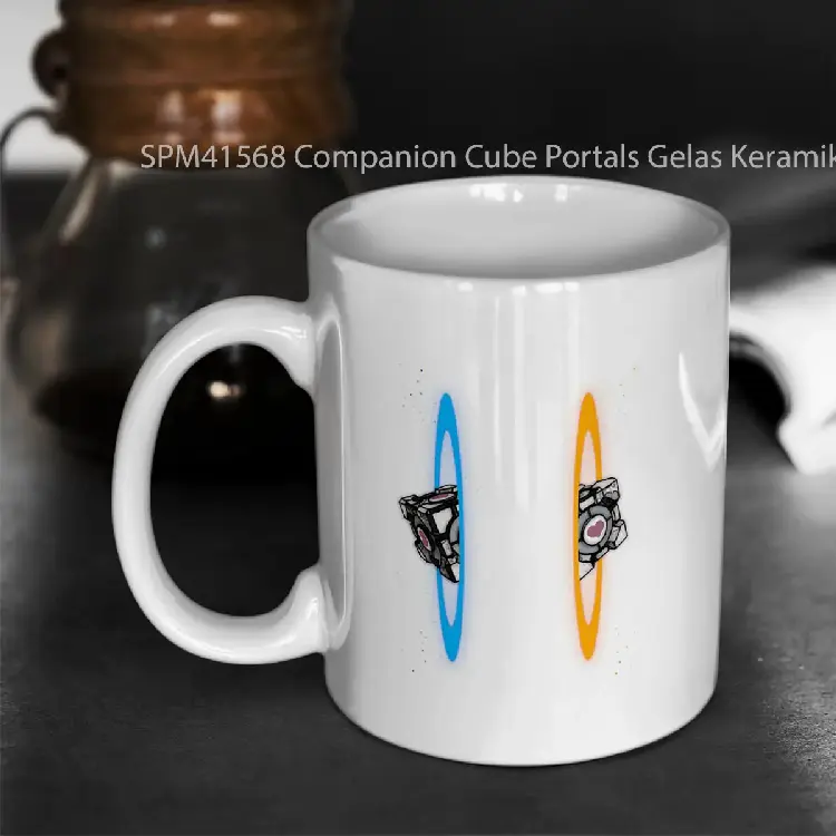 SPM41568 Companion Cube Portals Gelas Keramik Supermug