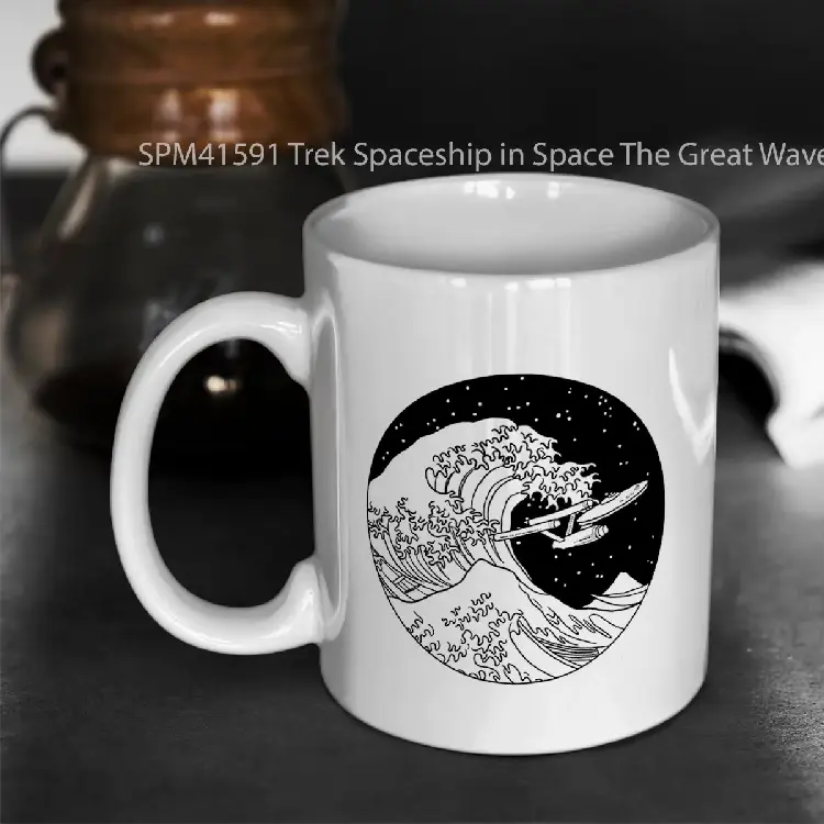 SPM41591 Trek Spaceship in Space The Great Wave Gelas Keramik Supermug