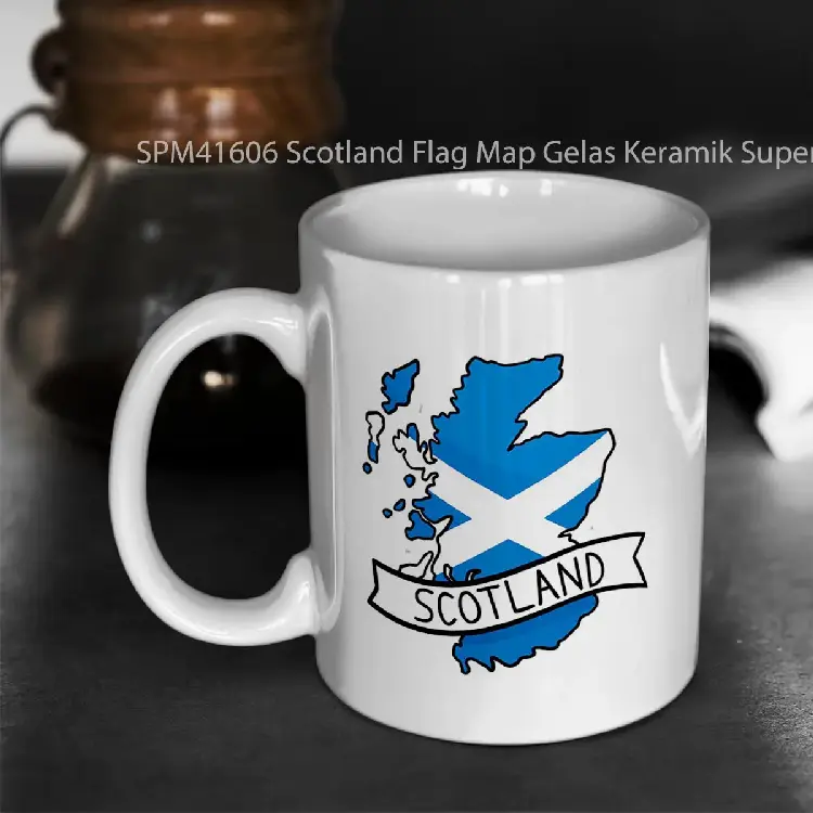 SPM41606 Scotland Flag Map Gelas Keramik Supermug