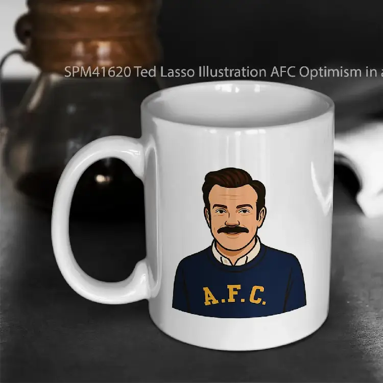 SPM41620 Ted Lasso Illustration AFC Optimism in a Sweater Gelas Keramik Supermug
