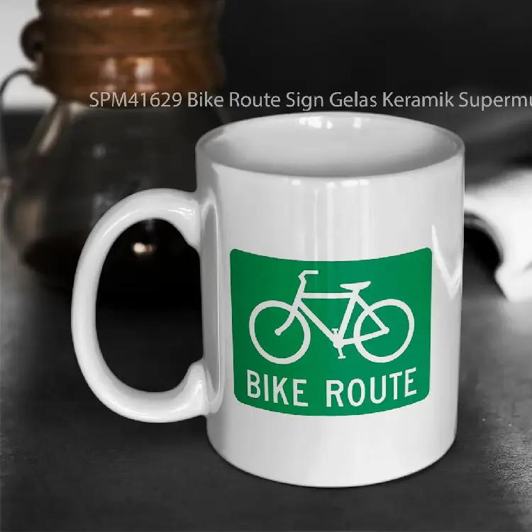 SPM41629 Bike Route Sign Gelas Keramik Supermug