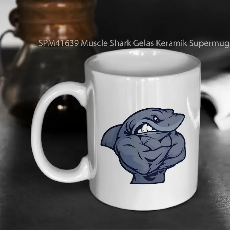 SPM41639 Muscle Shark Gelas Keramik Supermug