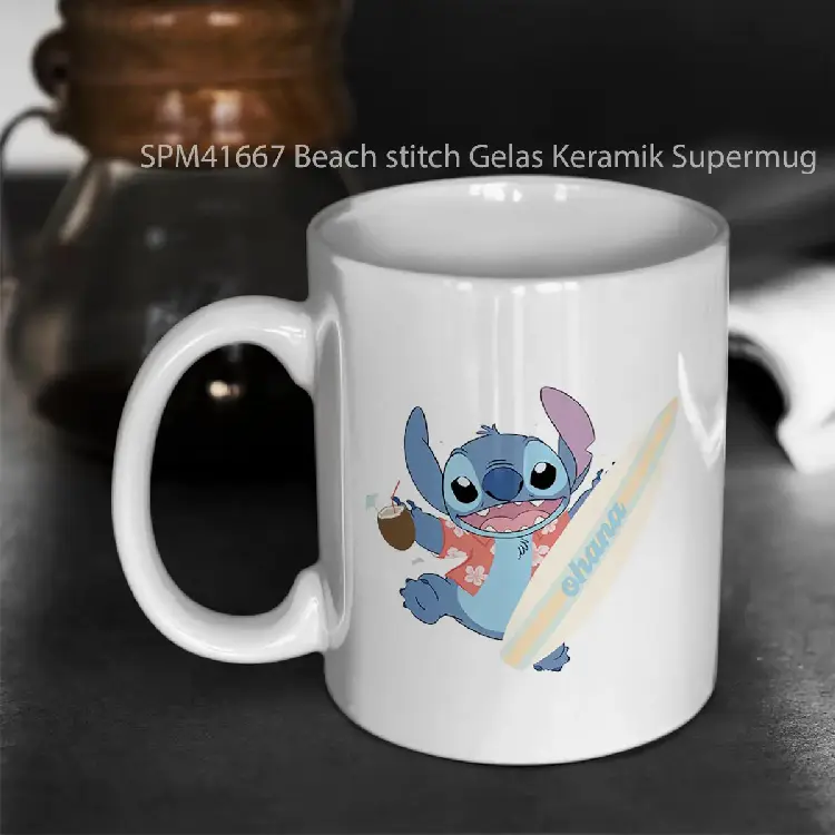 SPM41667 Beach stitch Gelas Keramik Supermug