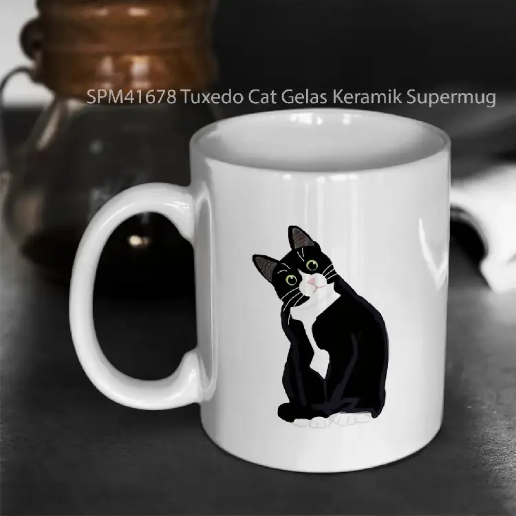 SPM41678 Tuxedo Cat Gelas Keramik Supermug