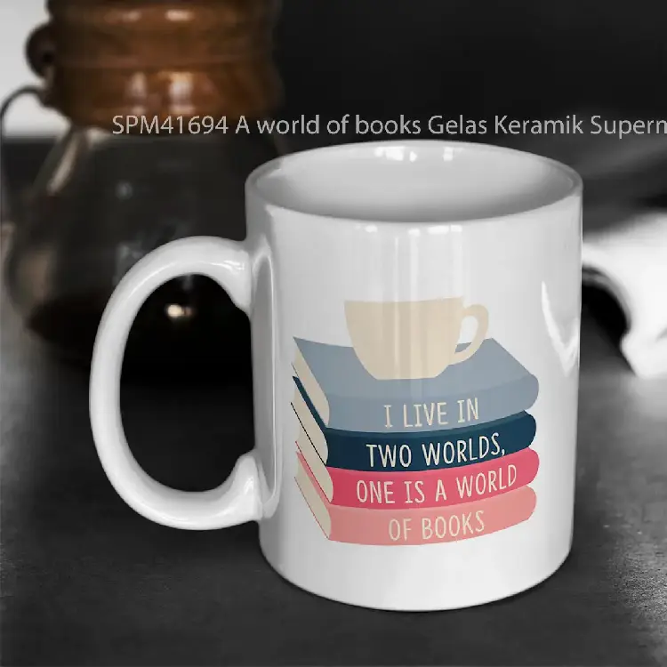 SPM41694 A world of books Gelas Keramik Supermug