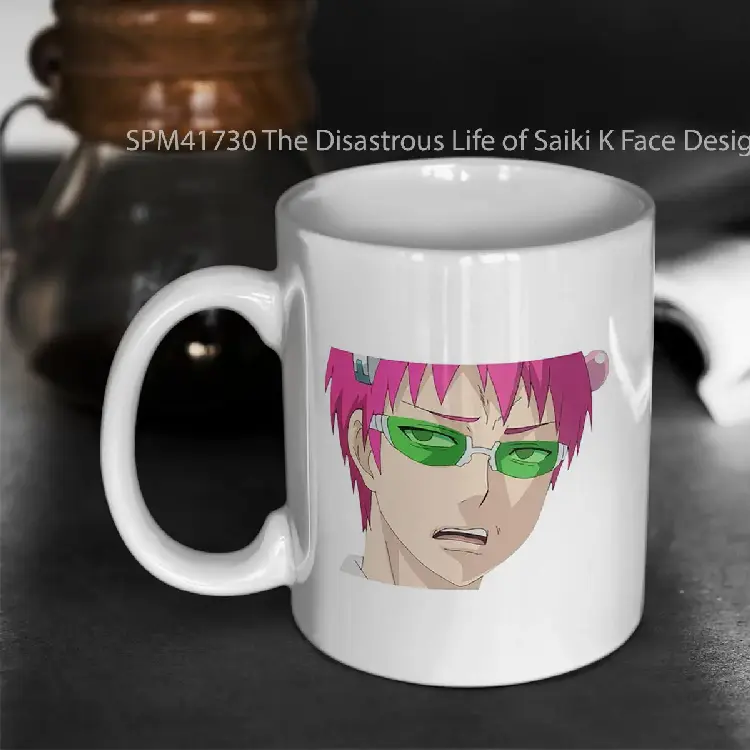SPM41730 The Disastrous Life of Saiki K Face Design Gelas Keramik Supermug