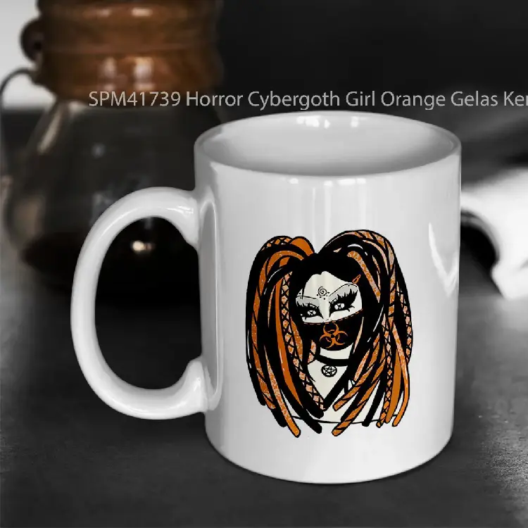 SPM41739 Horror Cybergoth Girl Orange Gelas Keramik Supermug