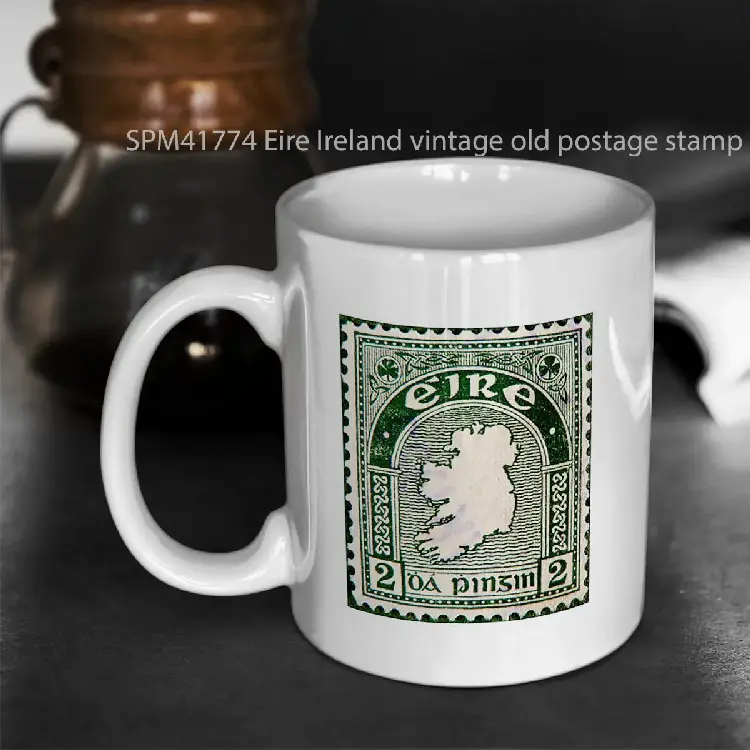 SPM41774 Eire Ireland vintage old postage stamp Gelas Keramik Supermug