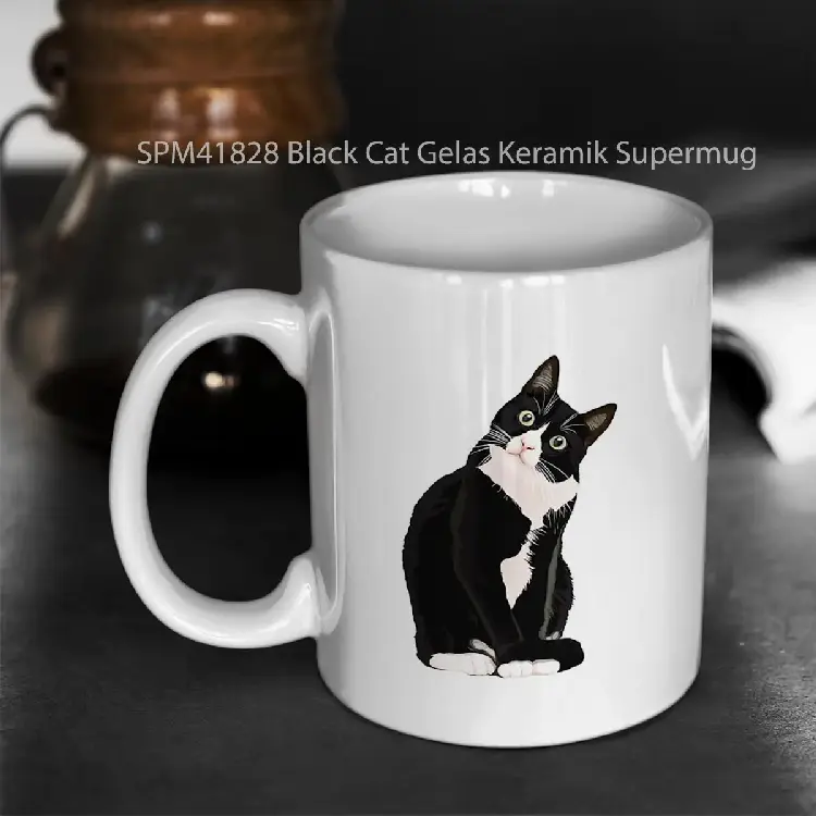 SPM41828 Black Cat Gelas Keramik Supermug
