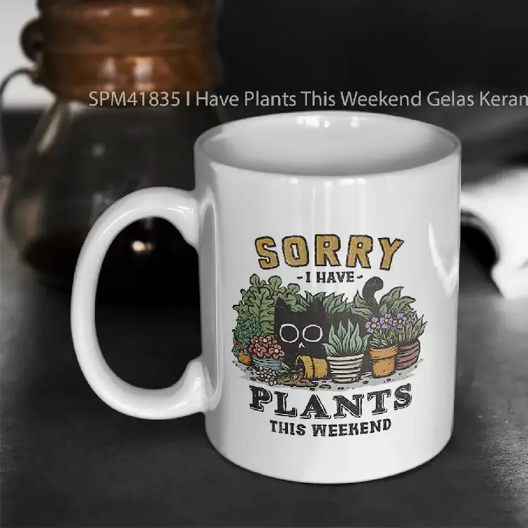 SPM41835 I Have Plants This Weekend Gelas Keramik Supermug