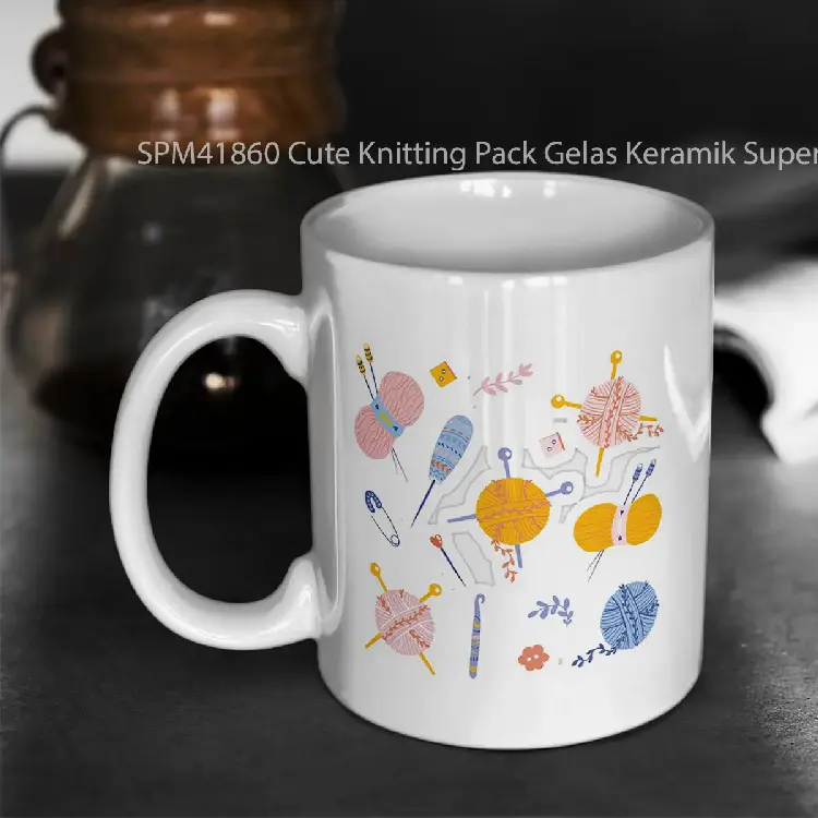 SPM41860 Cute Knitting Pack Gelas Keramik Supermug