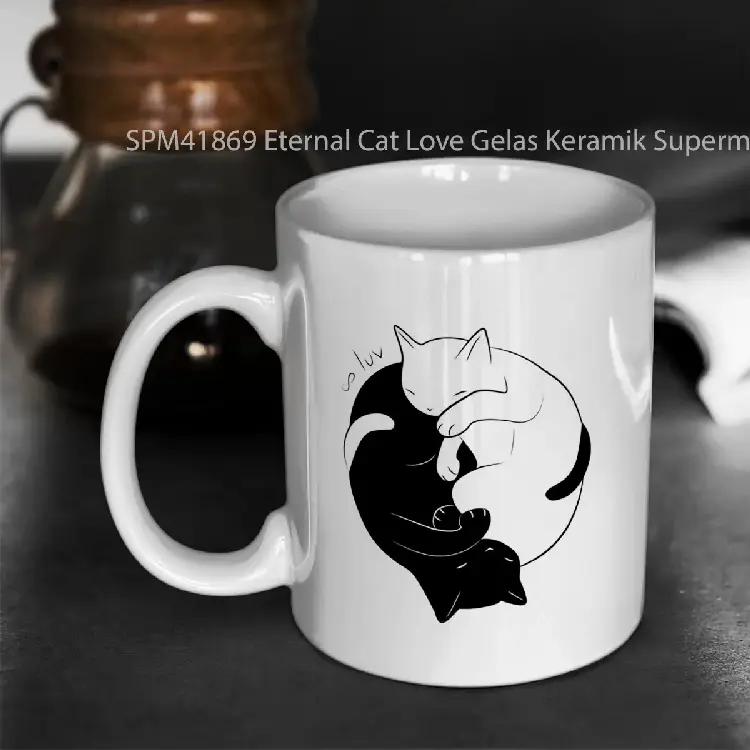 SPM41869 Eternal Cat Love Gelas Keramik Supermug