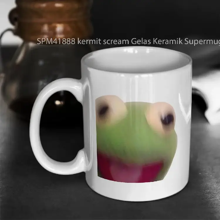 SPM41888 kermit scream Gelas Keramik Supermug