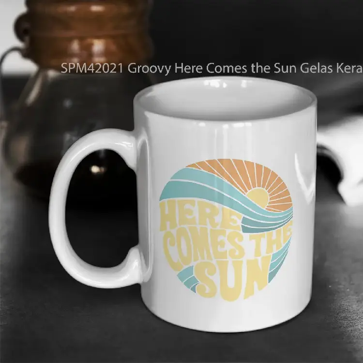 SPM42021 Groovy Here Comes the Sun Gelas Keramik Supermug